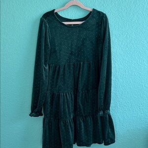 Tahari Dark Green Kids Dress with Polka Dots